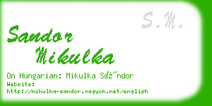 sandor mikulka business card